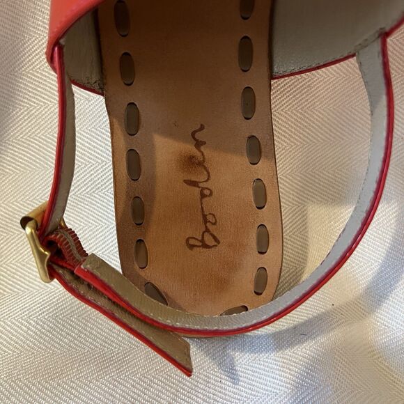 Boden Red Patent Leather Flat Heel Open Toe Sandals, Women’s Size 38/ 7.5 - Picture 5 of 11